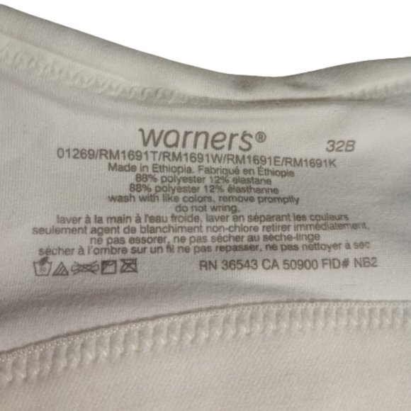 Warner's Womens Cloud 9® Wire-Free Bra Style 1269 Color White Size 32B NWT - Picture 5 of 8